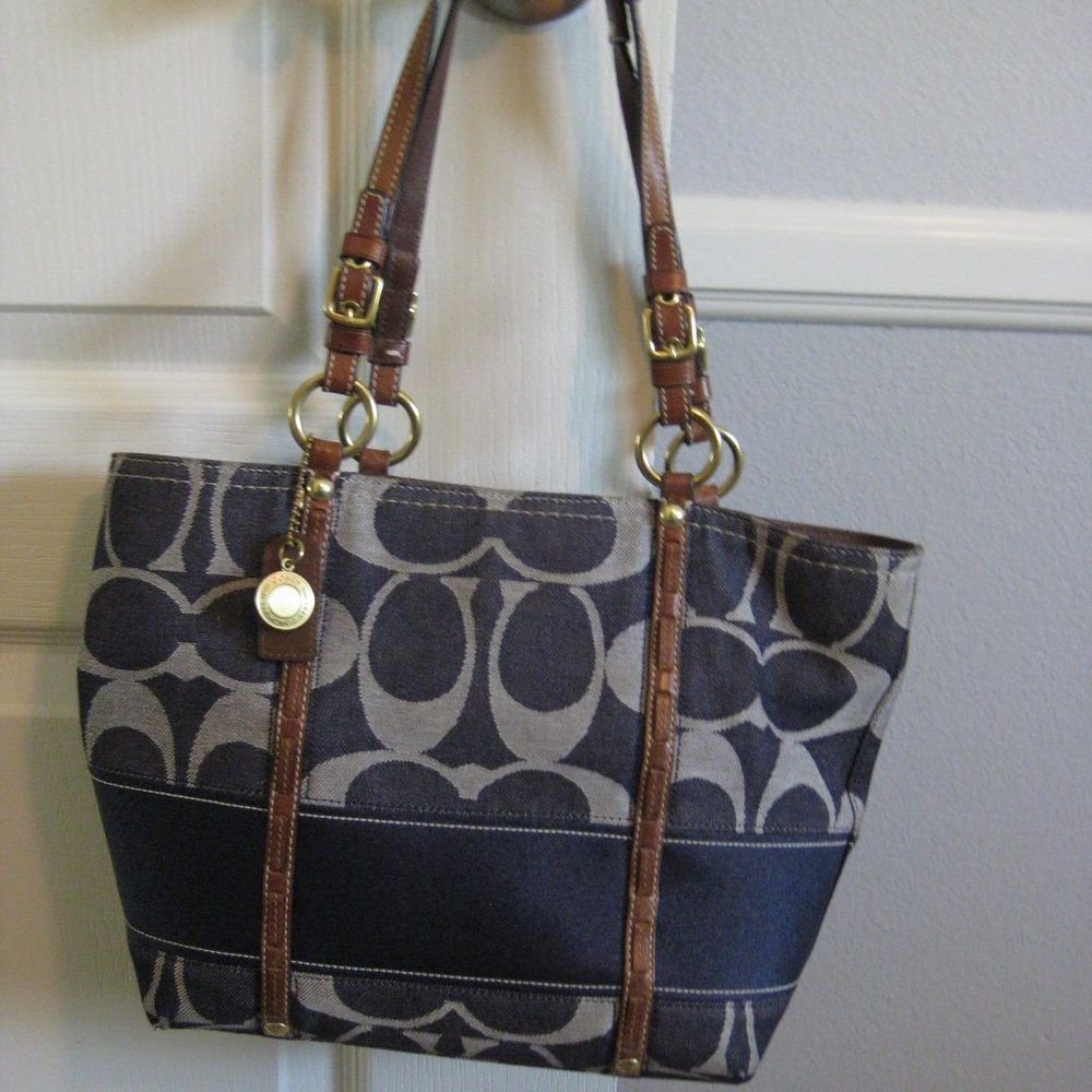 Coach Denim Handbag Purse (Authentic)